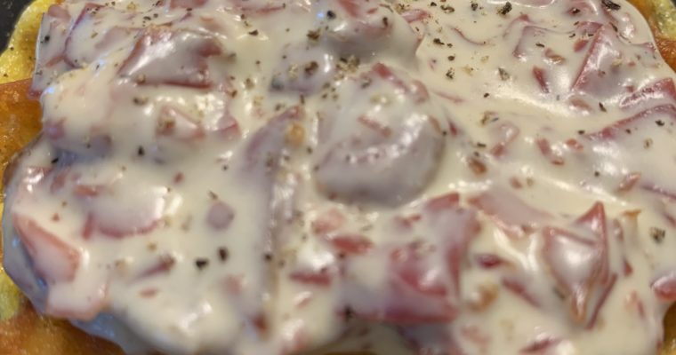 Creamed Chipped Beef on Chaffle