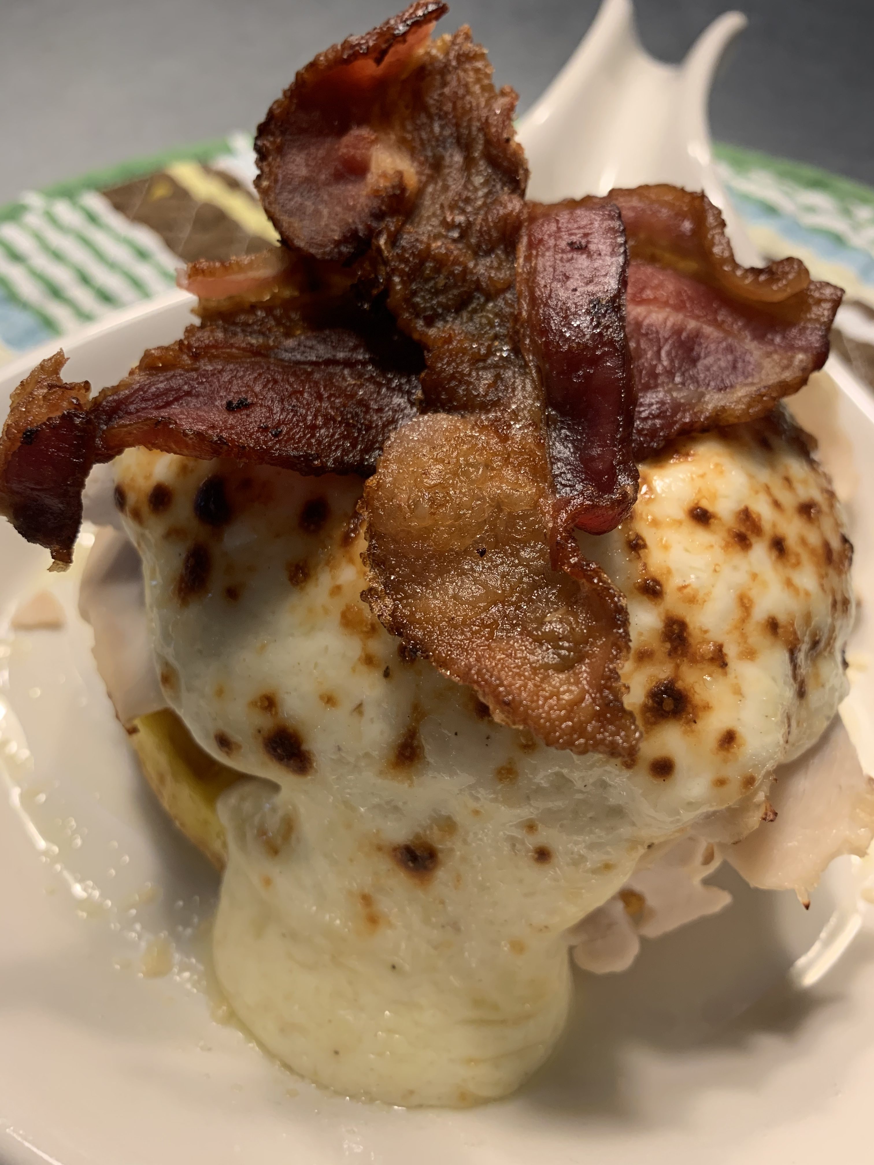 Keto Chaffle Hot Brown Sandwich