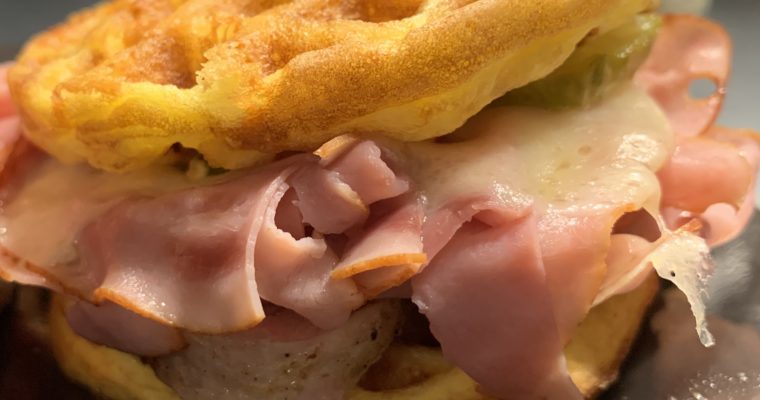 Keto Chaffle Cuban Sandwich